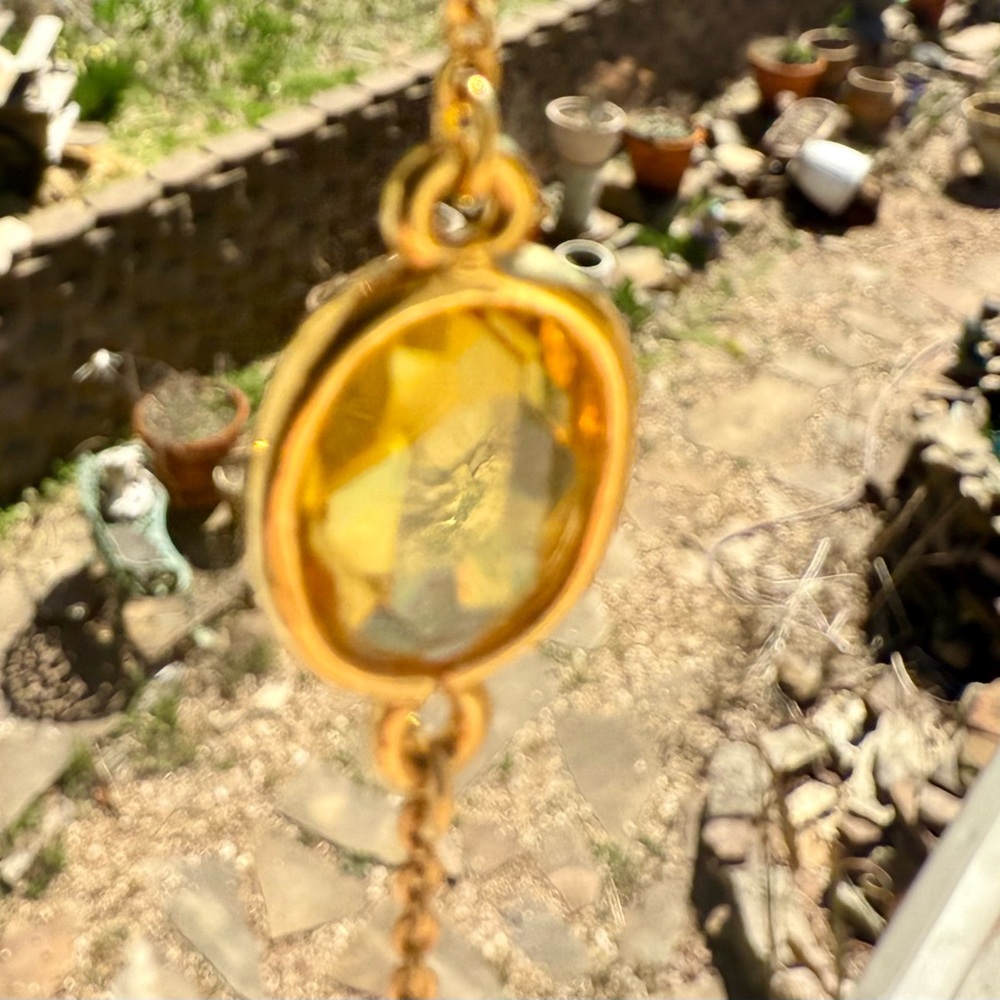 Kate Spade Long Gold Necklace with Canary Yellow & White Stones 💎 - Picture 3 of 13